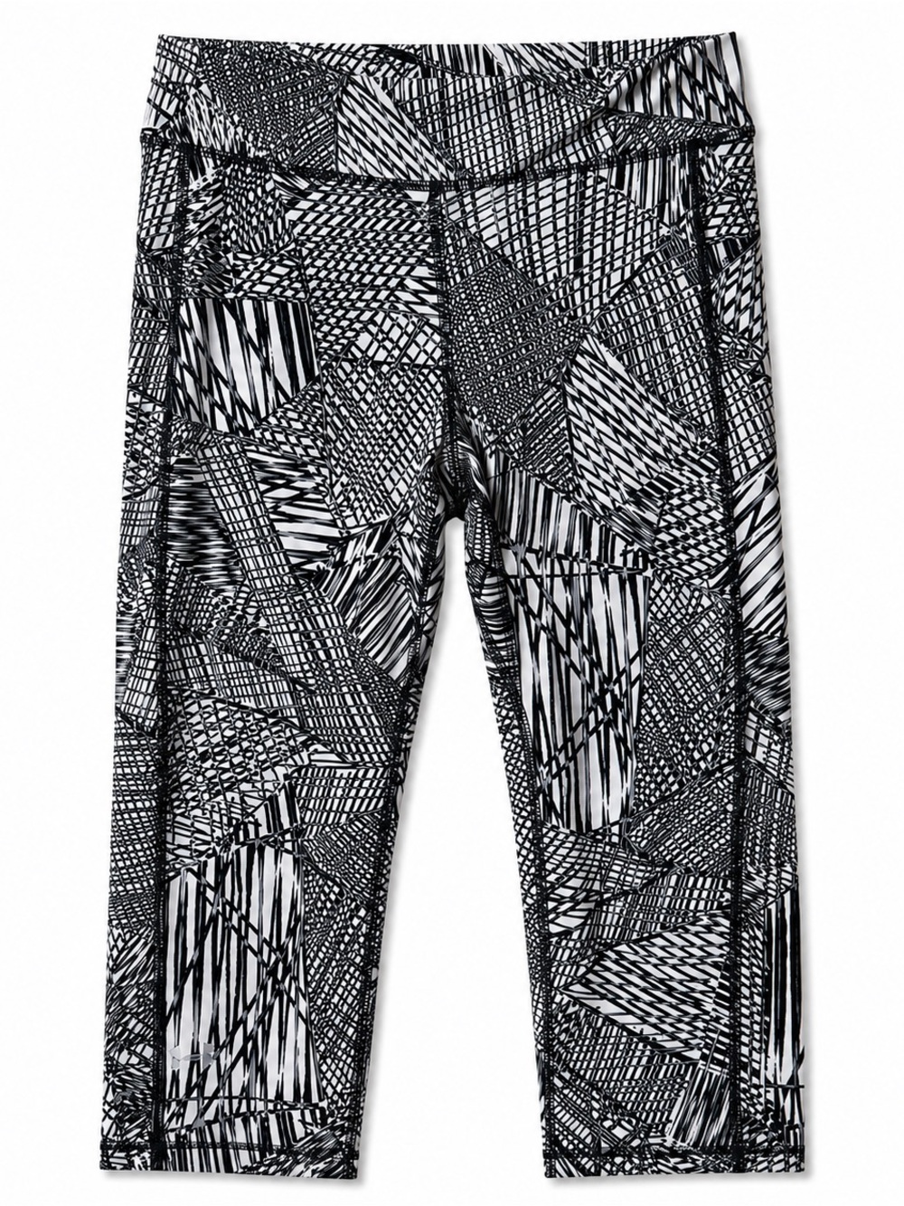 Under Armour HeatGear Capri Leggings Womens M Black White Print Compression pant